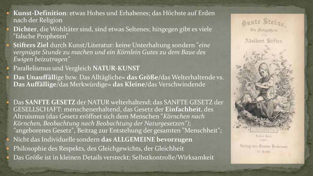 Kunst-Definition: etwas Hohes und Erhabenes; das Höchste auf Erden nach der Religion