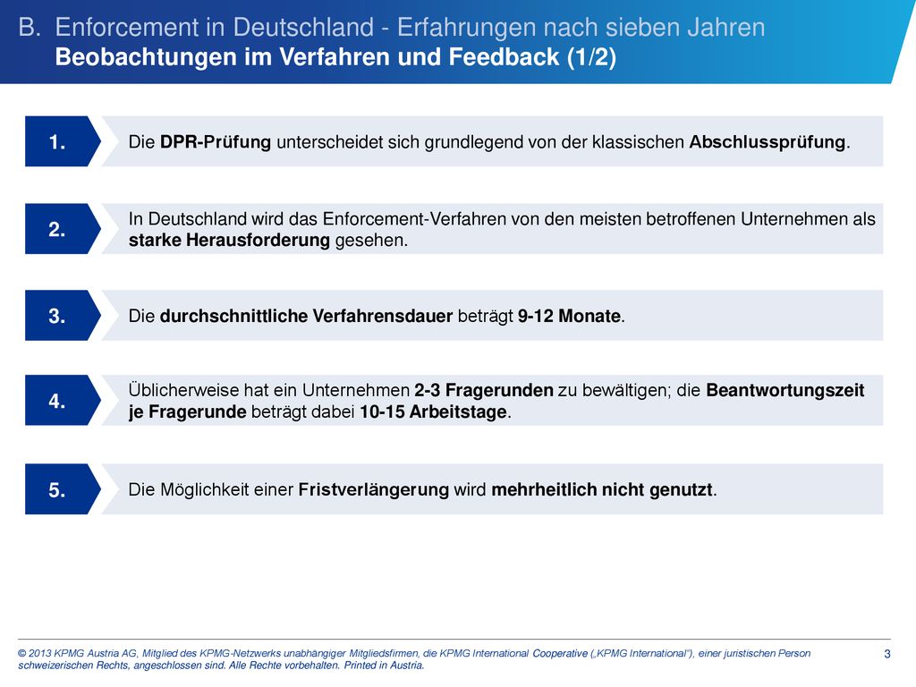 B. Enforcement in Deutschland - Erfahrungen nach sieben Jahren Beobachtungen im Verfahren und Feedback (1/2)