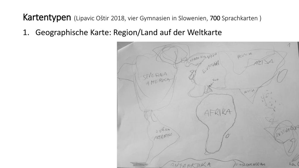 Kartentypen (Lipavic Oštir 2018, vier Gymnasien in Slowenien, 700 Sprachkarten )