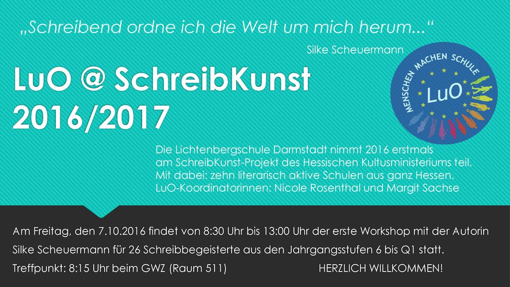 „Schreibend ordne ich die Welt um mich herum... Silke Scheuermann