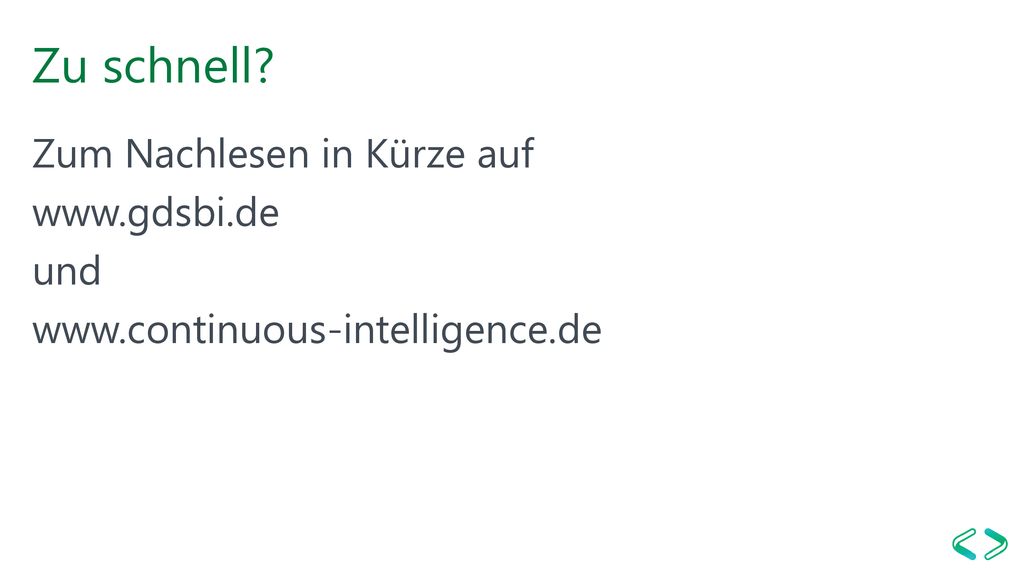 Zu schnell Zum Nachlesen in Kürze auf   und