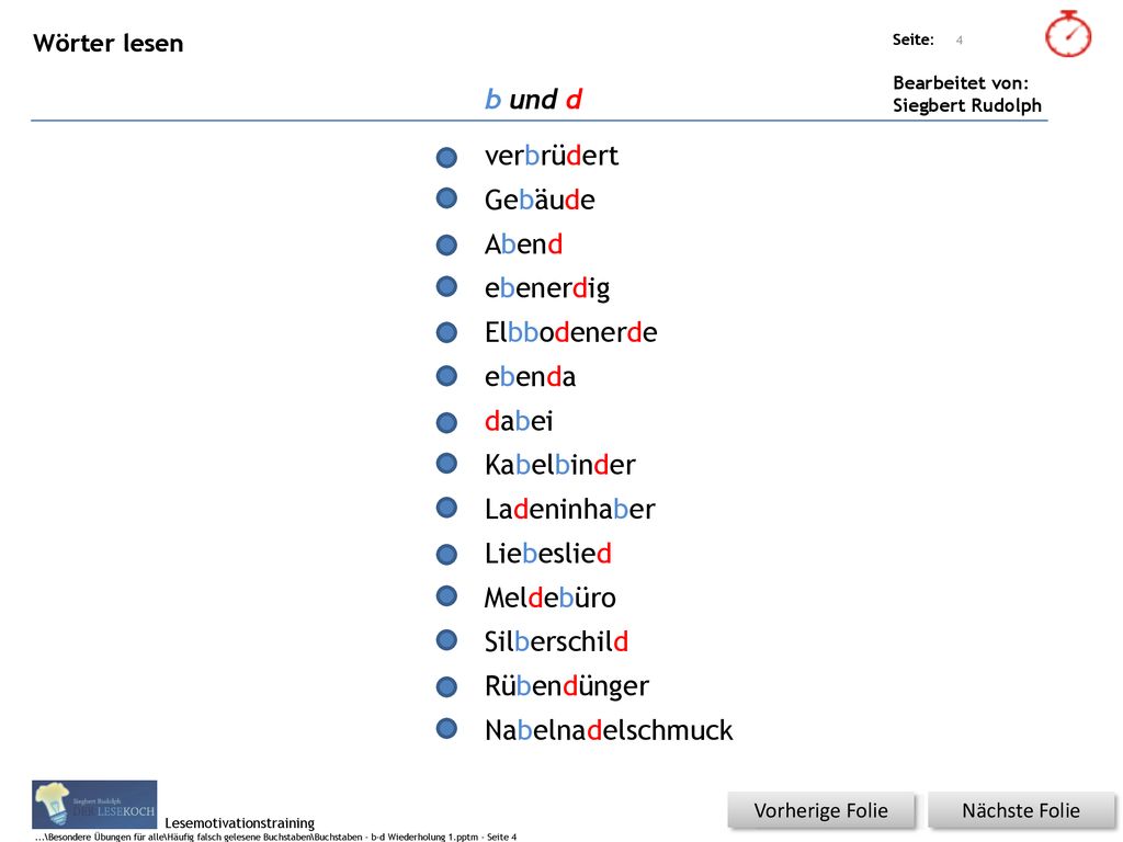 b und d verbrüdert Gebäude Abend ebenerdig Elbbodenerde ebenda dabei