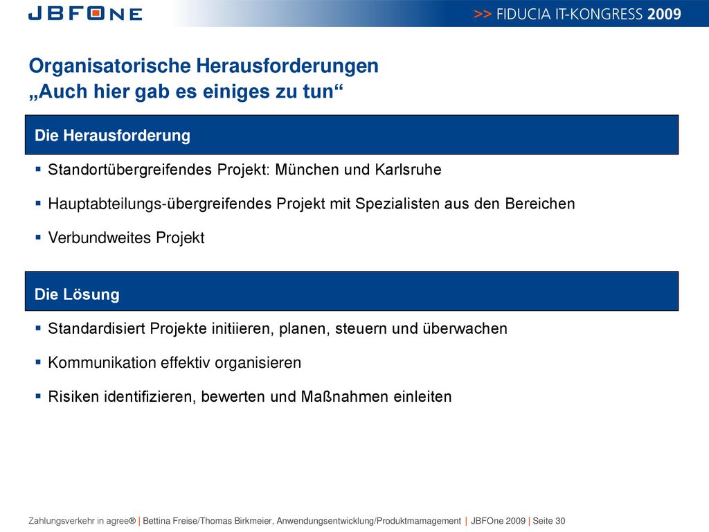 Organisatorische Herausforderungen „Auch hier gab es einiges zu tun