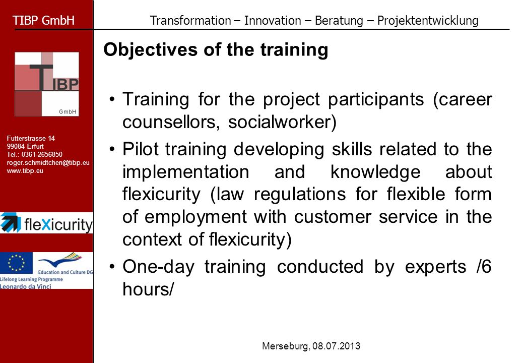 Objectives of the training