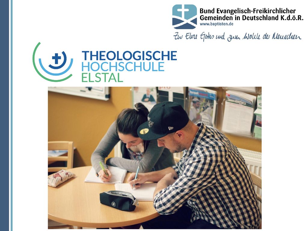 Die Theologische Hochschule Elstal ist die staatlich anerkannte Hochschule des BEFG für die Ausbildung von Pastoren und Pastorinnen sowie von Diakonen und Diakoninnen. Studierende können hier den Bachelor- und den Master-Abschluss in Evangelischer Theologie oder den Master in Freikirchlicher Diakonie erwerben.