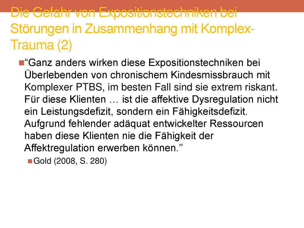 Die Gefahr von Expositionstechniken bei Störungen in Zusammenhang mit Komplex-Trauma (2)