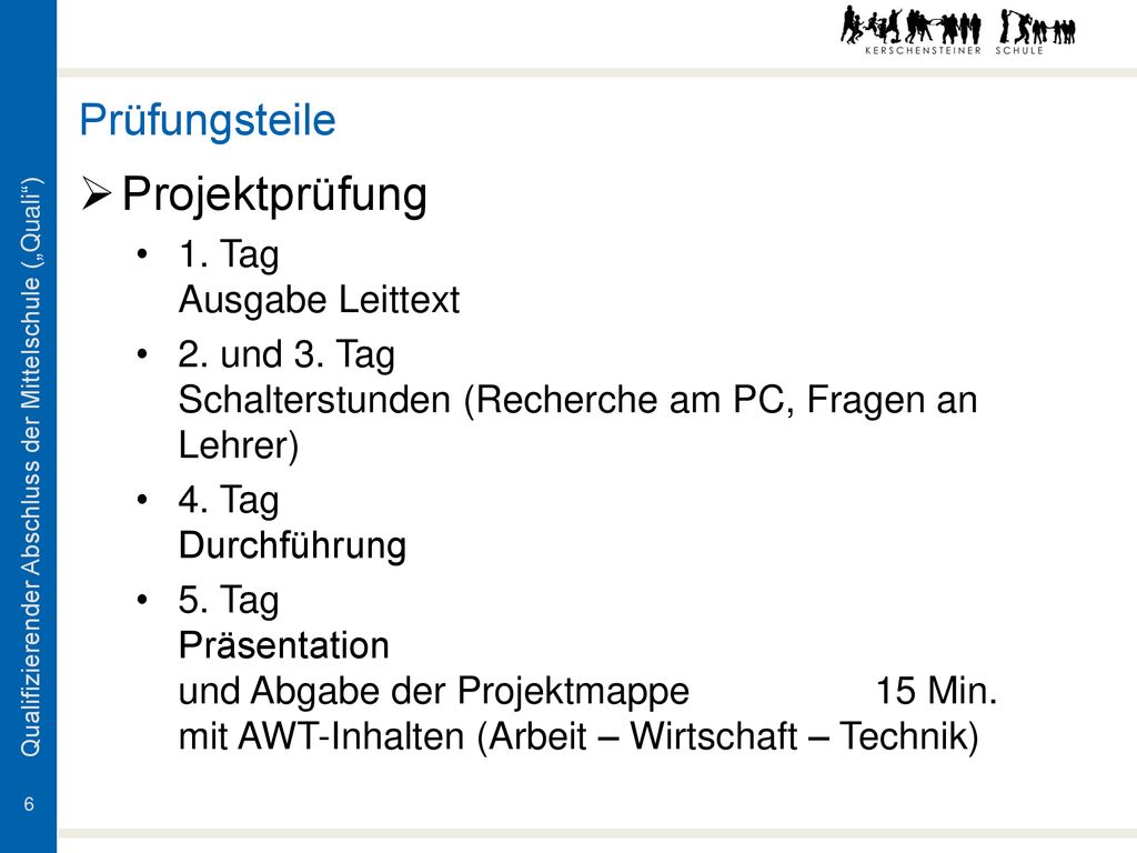 Projektprüfung Prüfungsteile 1. Tag Ausgabe Leittext