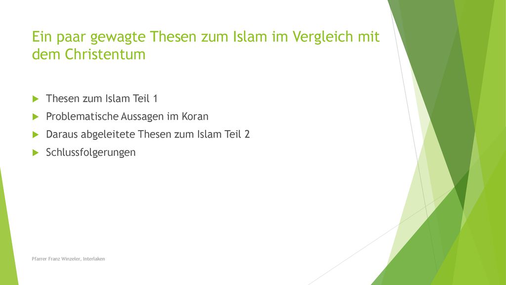 Ein paar gewagte Thesen zum Islam im Vergleich mit dem Christentum
