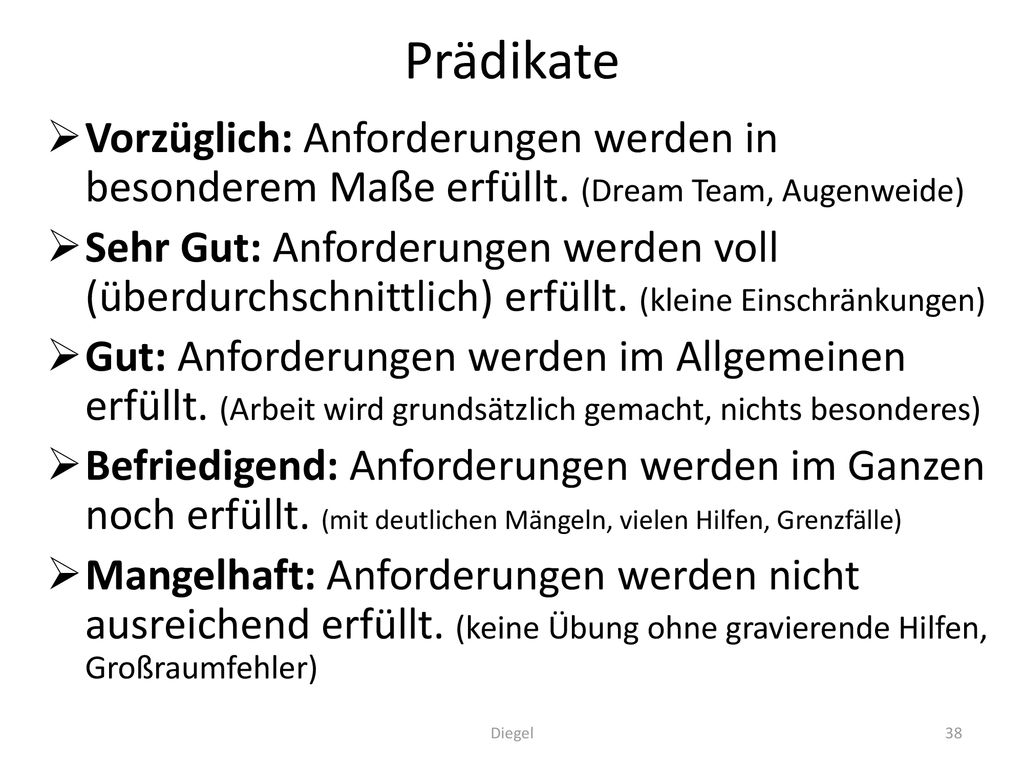 Prädikate Vorzüglich: Anforderungen werden in besonderem Maße erfüllt. (Dream Team, Augenweide)
