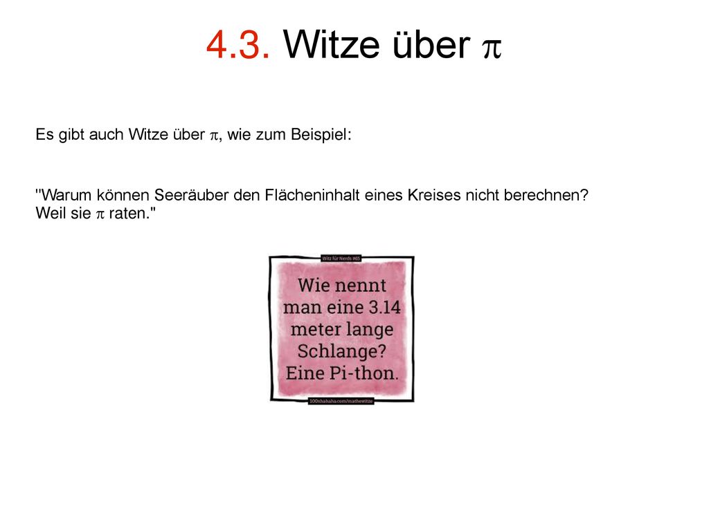 4.3. Witze über p Es gibt auch Witze über p, wie zum Beispiel: