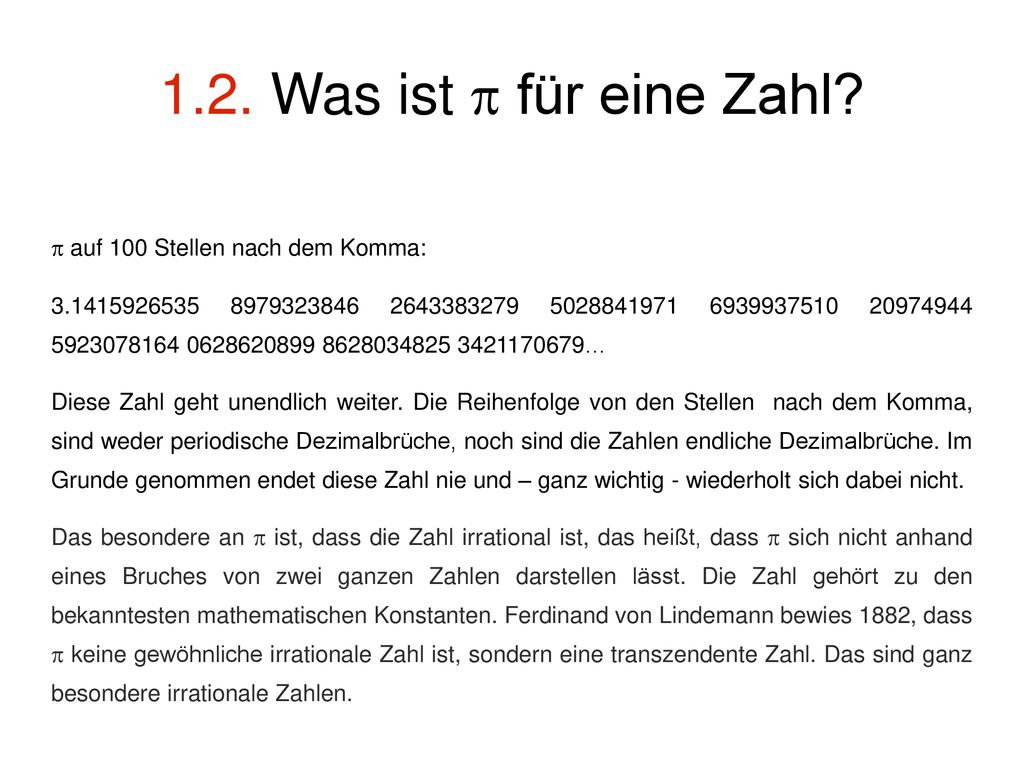 1.2. Was ist p für eine Zahl p auf 100 Stellen nach dem Komma:
