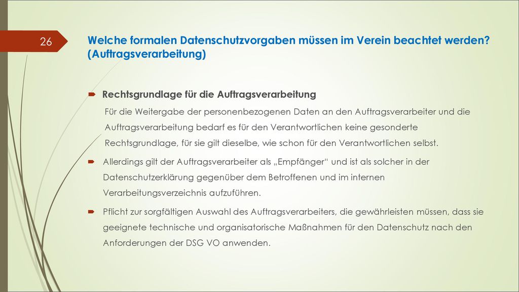 Welche formalen Datenschutzvorgaben müssen im Verein beachtet werden