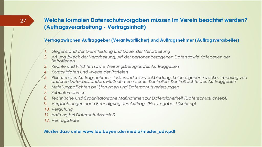 Welche formalen Datenschutzvorgaben müssen im Verein beachtet werden