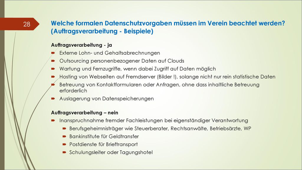 Welche formalen Datenschutzvorgaben müssen im Verein beachtet werden