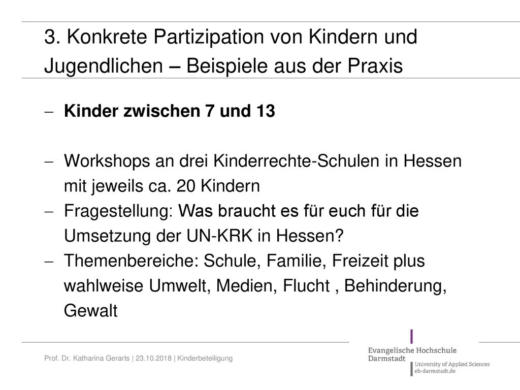 3. Konkrete Partizipation von Kindern und Jugendlichen – Beispiele aus der Praxis