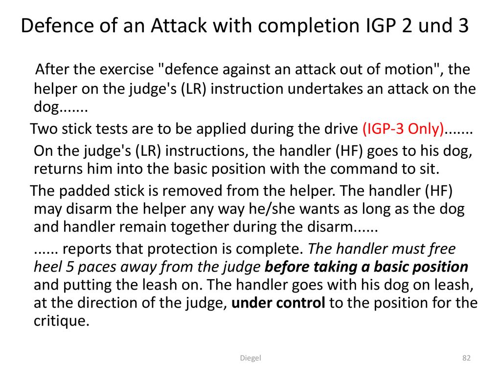 Defence of an Attack with completion IGP 2 und 3