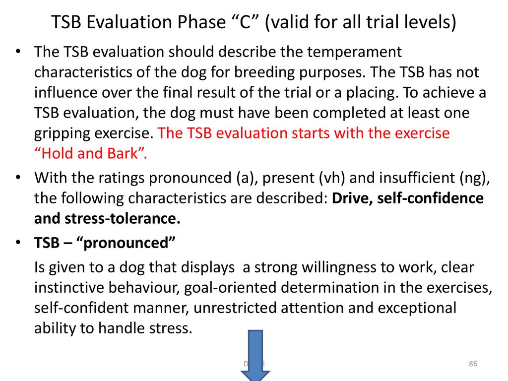 TSB Evaluation Phase C (valid for all trial levels)
