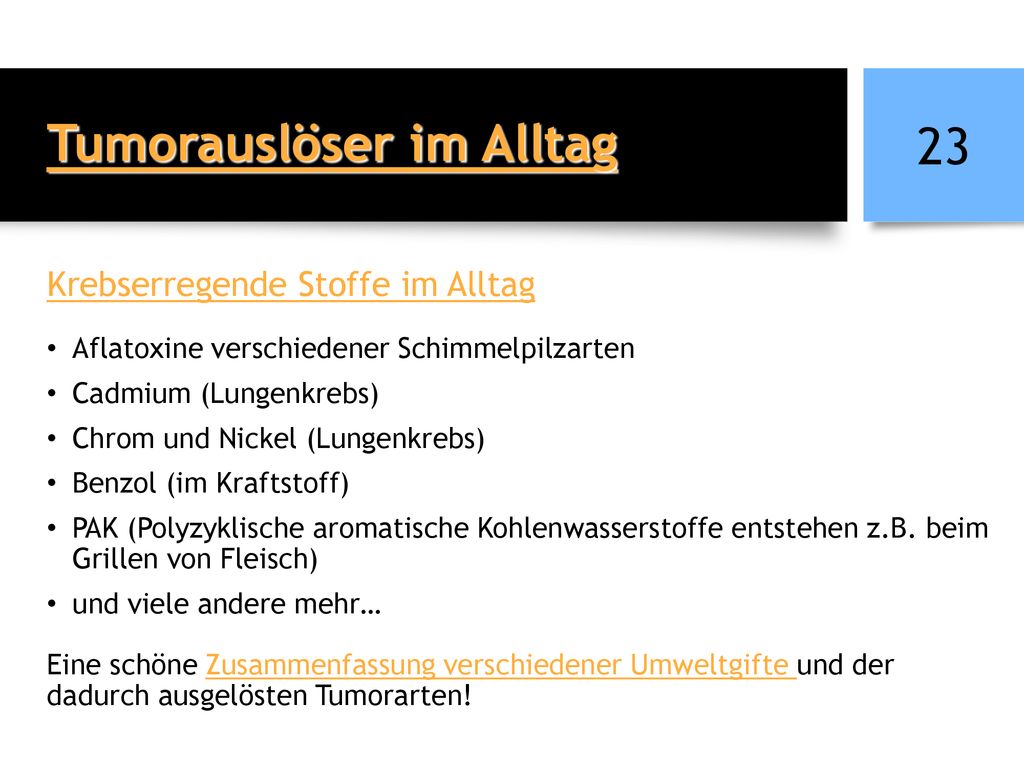 Tumorauslöser im Alltag