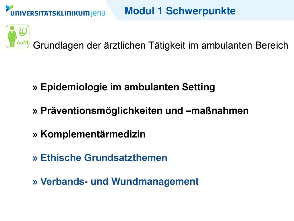 Modul 1 Schwerpunkte Grundlagen der ärztlichen Tätigkeit im ambulanten Bereich. » Epidemiologie im ambulanten Setting.