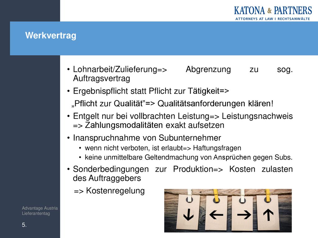 Werkvertrag Lohnarbeit/Zulieferung=> Abgrenzung zu sog. Auftragsvertrag. Ergebnispflicht statt Pflicht zur Tätigkeit=>