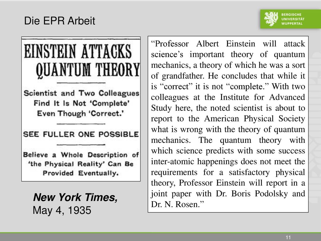 Die EPR Arbeit New York Times, May 4, 1935