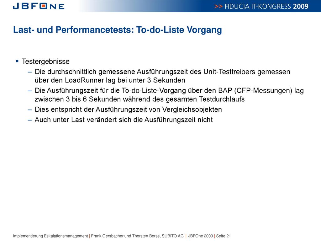 Last- und Performancetests: To-do-Liste Vorgang