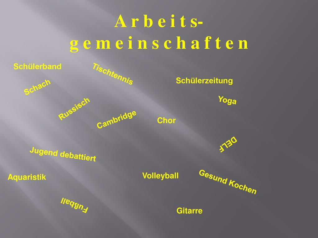A r b e i t s- g e m e i n s c h a f t e n