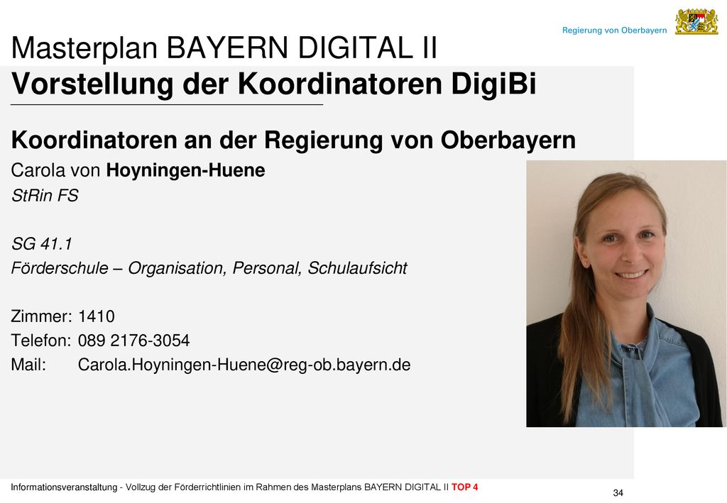 Masterplan BAYERN DIGITAL II Vorstellung der Koordinatoren DigiBi