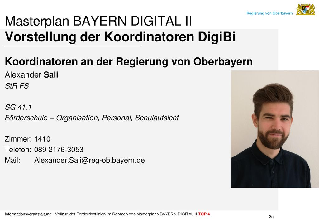 Masterplan BAYERN DIGITAL II Vorstellung der Koordinatoren DigiBi