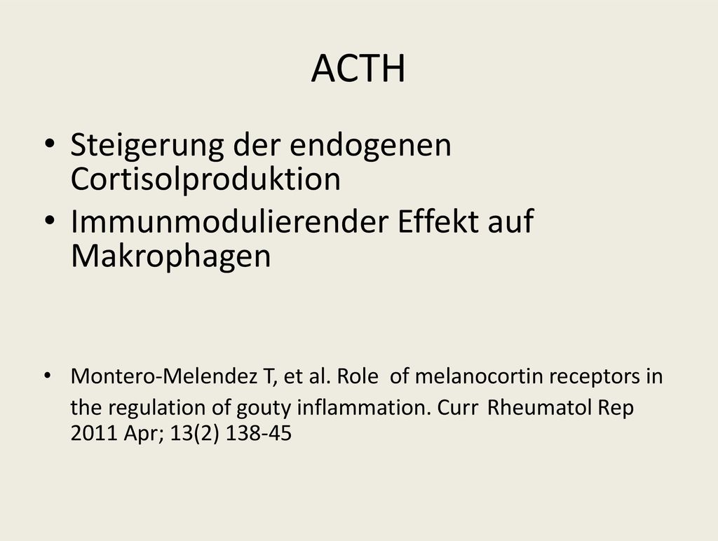 ACTH Steigerung der endogenen Cortisolproduktion