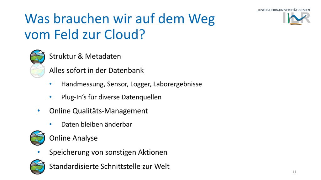 Was brauchen wir auf dem Weg vom Feld zur Cloud