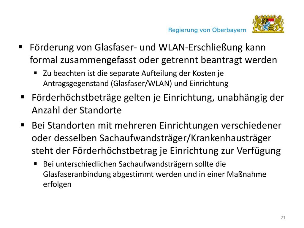 Förderung von Glasfaser- und WLAN-Erschließung kann formal zusammengefasst oder getrennt beantragt werden