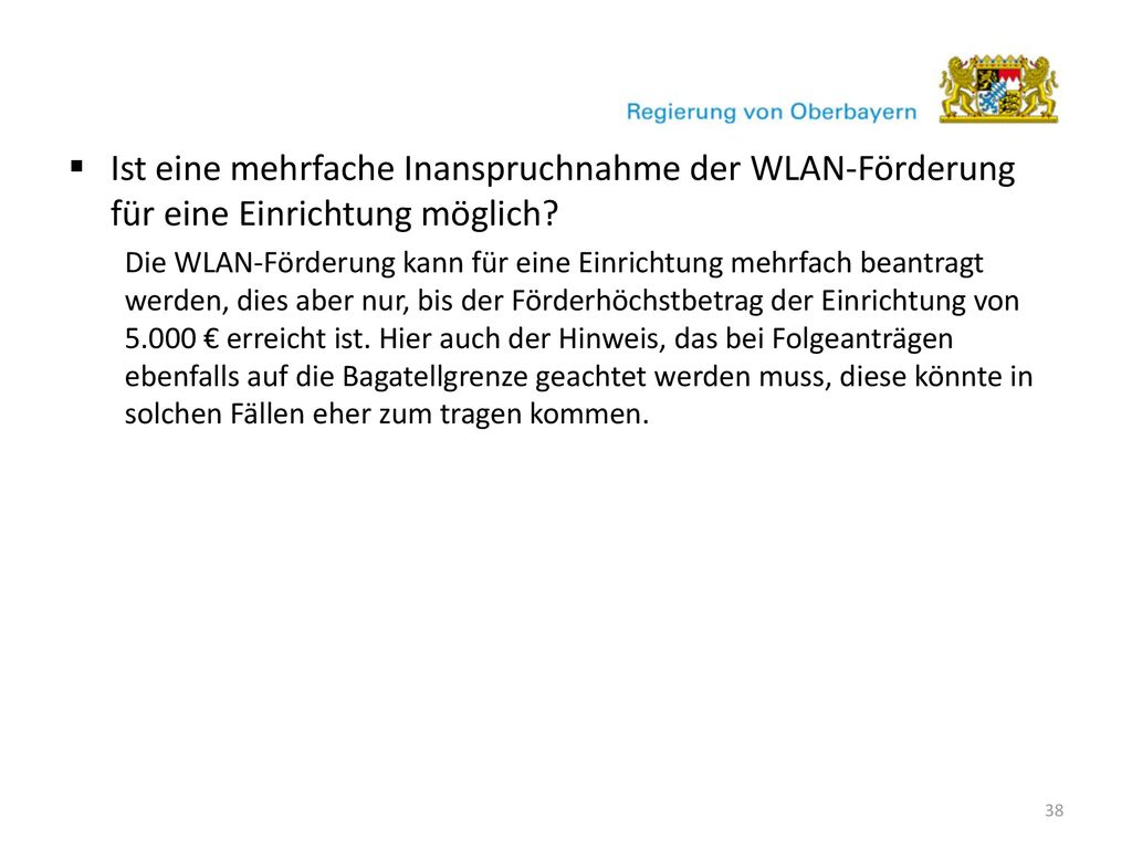 Ist eine mehrfache Inanspruchnahme der WLAN-Förderung für eine Einrichtung möglich