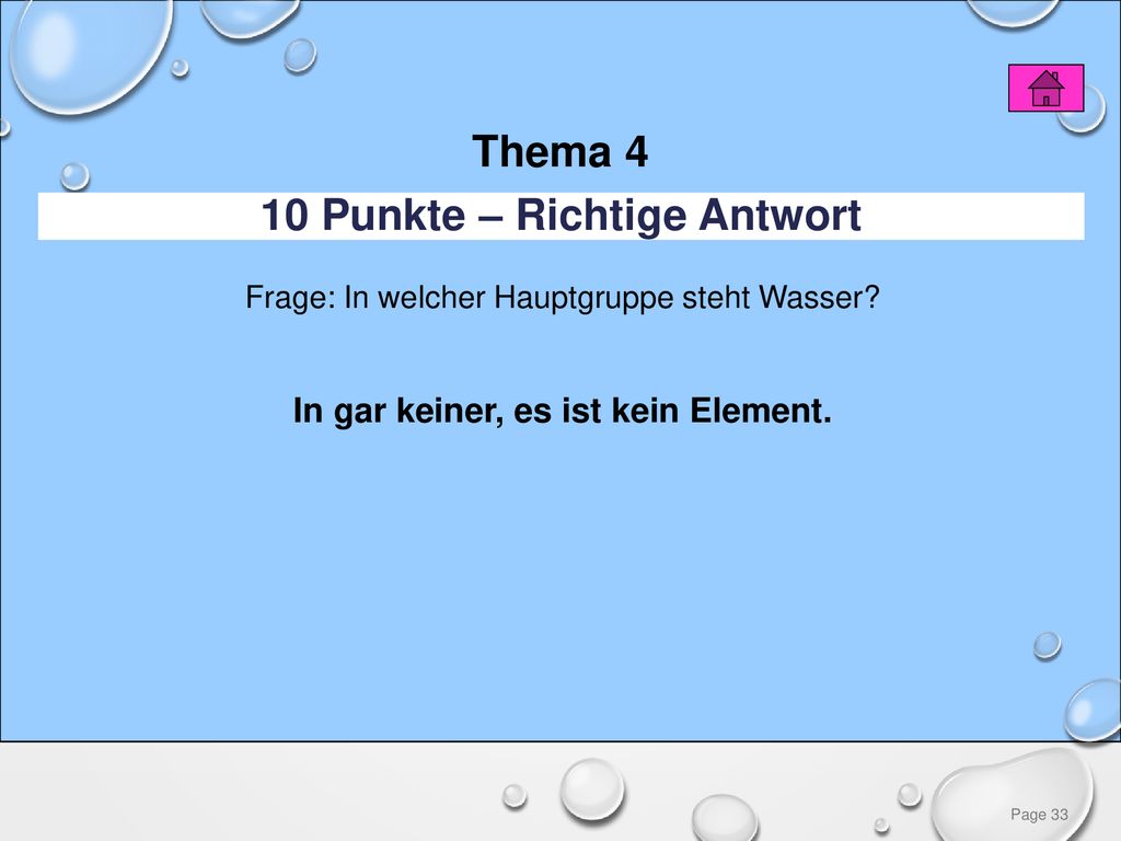 10 Punkte – Richtige Antwort In gar keiner, es ist kein Element.