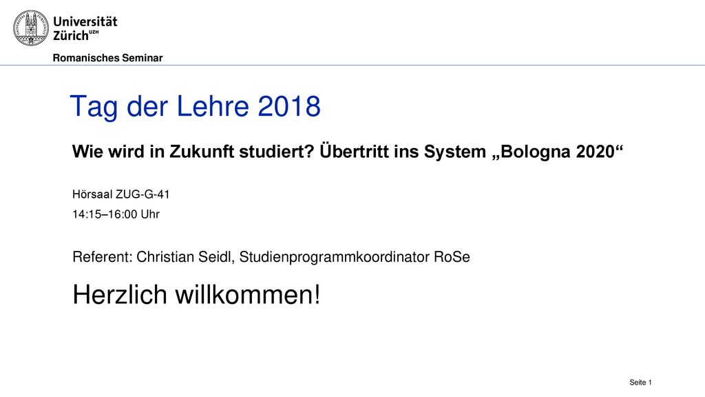 Tag der Lehre 2018 Herzlich willkommen!