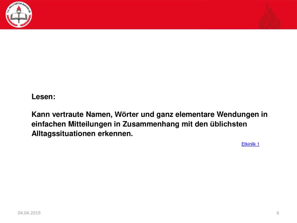 Alltagssituationen erkennen. Etkinlik 1