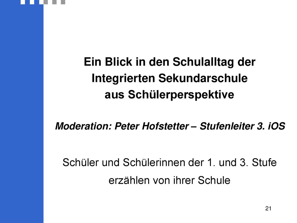 Ein Blick in den Schulalltag der Integrierten Sekundarschule