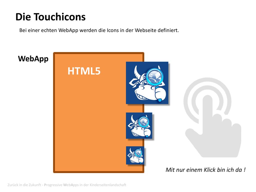 Die Touchicons HTML5 WebApp Mit nur einem Klick bin ich da !