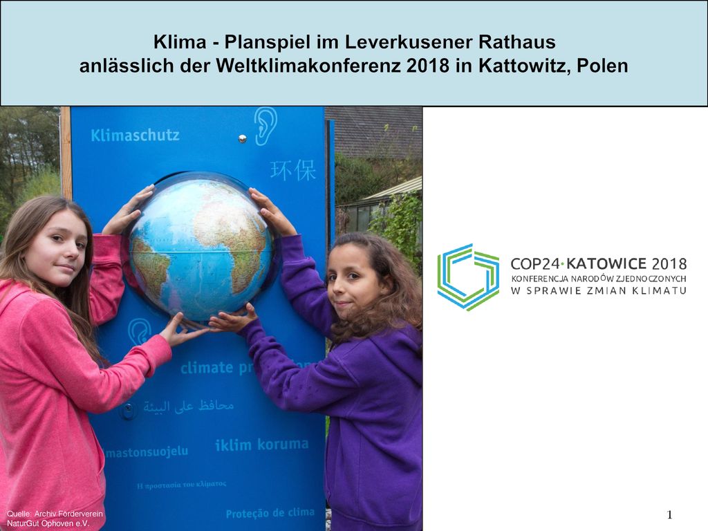 Klima - Planspiel im Leverkusener Rathaus anlässlich der Weltklimakonferenz 2018 in Kattowitz, Polen