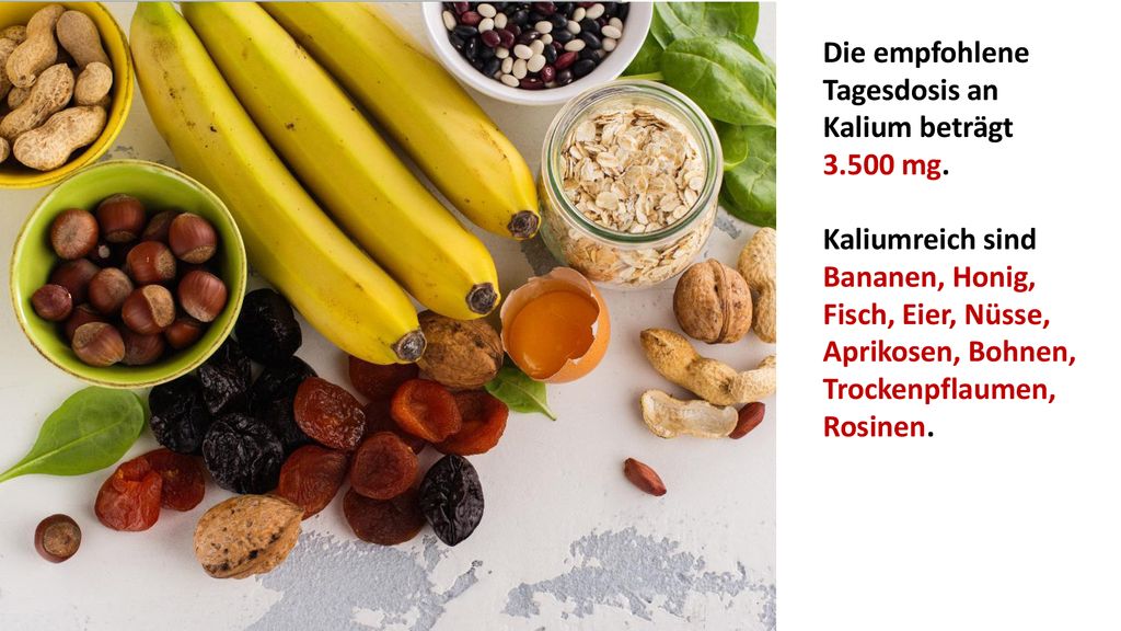 Die empfohlene Tagesdosis an Kalium beträgt mg.