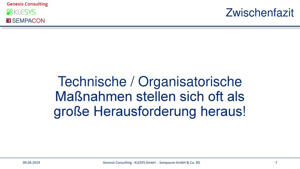 Genesis Consulting - KLESYS GmbH - Sempacon GmbH & Co. KG