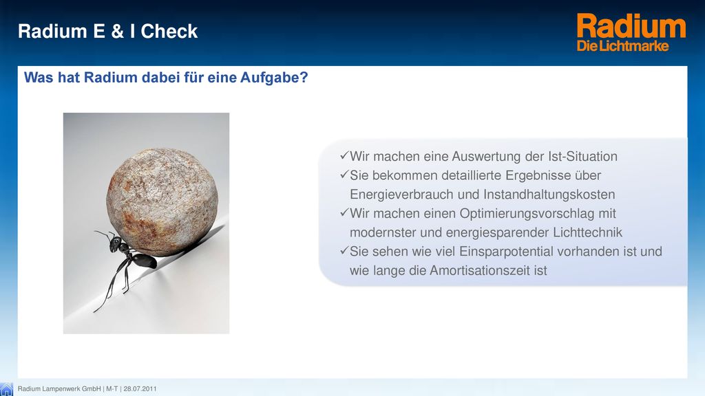 Radium E & I Check Was hat Radium dabei für eine Aufgabe