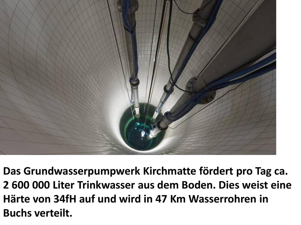 Das Grundwasserpumpwerk Kirchmatte fördert pro Tag ca