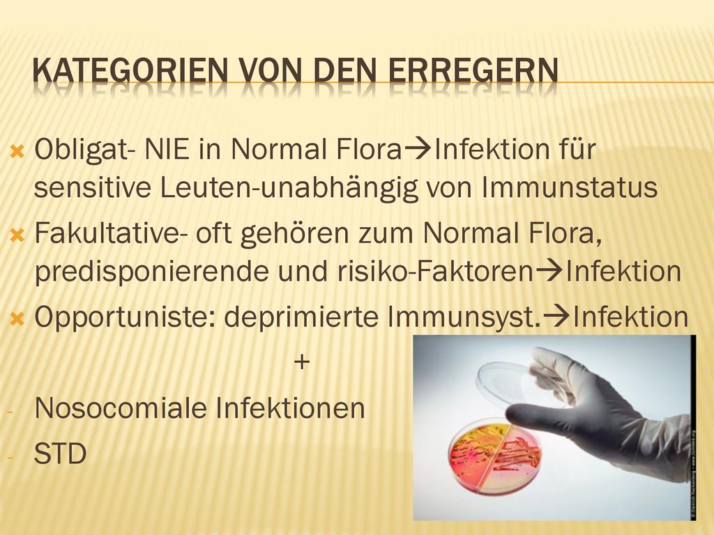 Kategorien von den Erregern