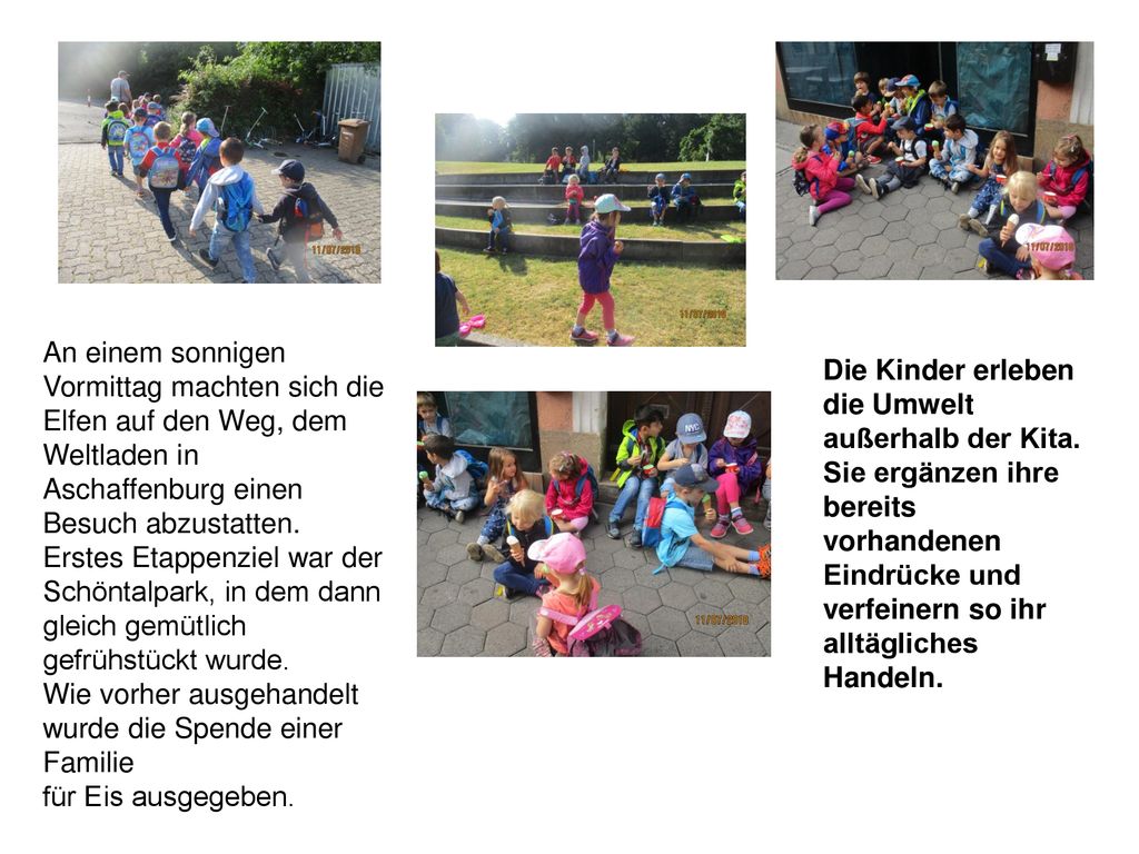 An einem sonnigen Vormittag machten sich die Elfen auf den Weg, dem Weltladen in Aschaffenburg einen Besuch abzustatten. Erstes Etappenziel war der Schöntalpark, in dem dann gleich gemütlich gefrühstückt wurde.