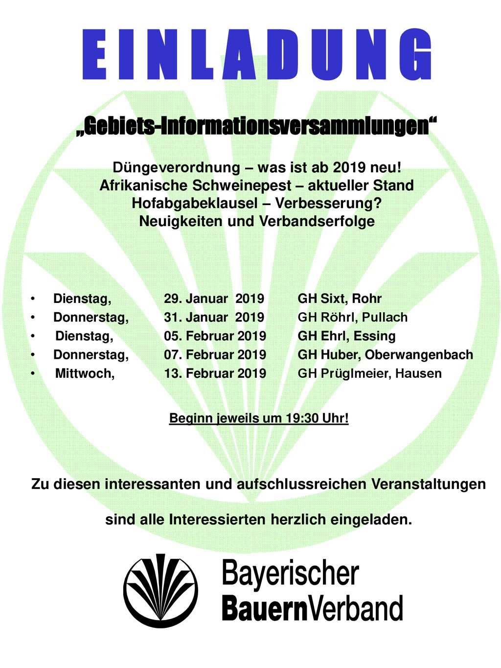 E I N L A D U N G „Gebiets-Informationsversammlungen