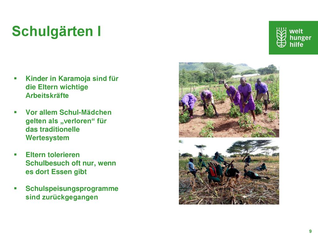 Schulgärten I Kinder in Karamoja sind für die Eltern wichtige Arbeitskräfte.