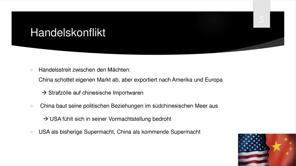 Handelskonflikt Handelsstreit zwischen den Mächten: China schottet eigenen Markt ab, aber exportiert nach Amerika und Europa.