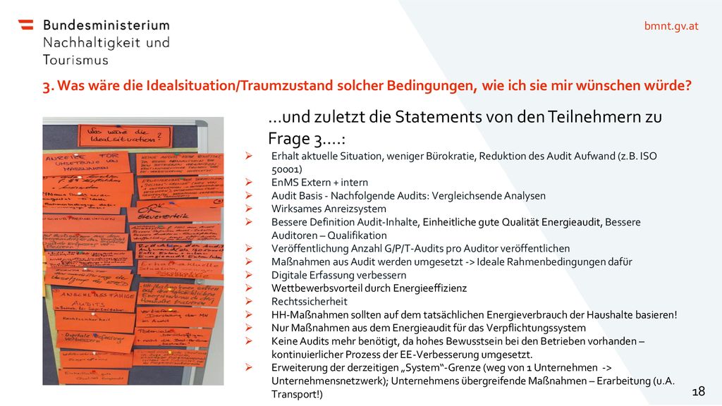 …und zuletzt die Statements von den Teilnehmern zu Frage 3….: