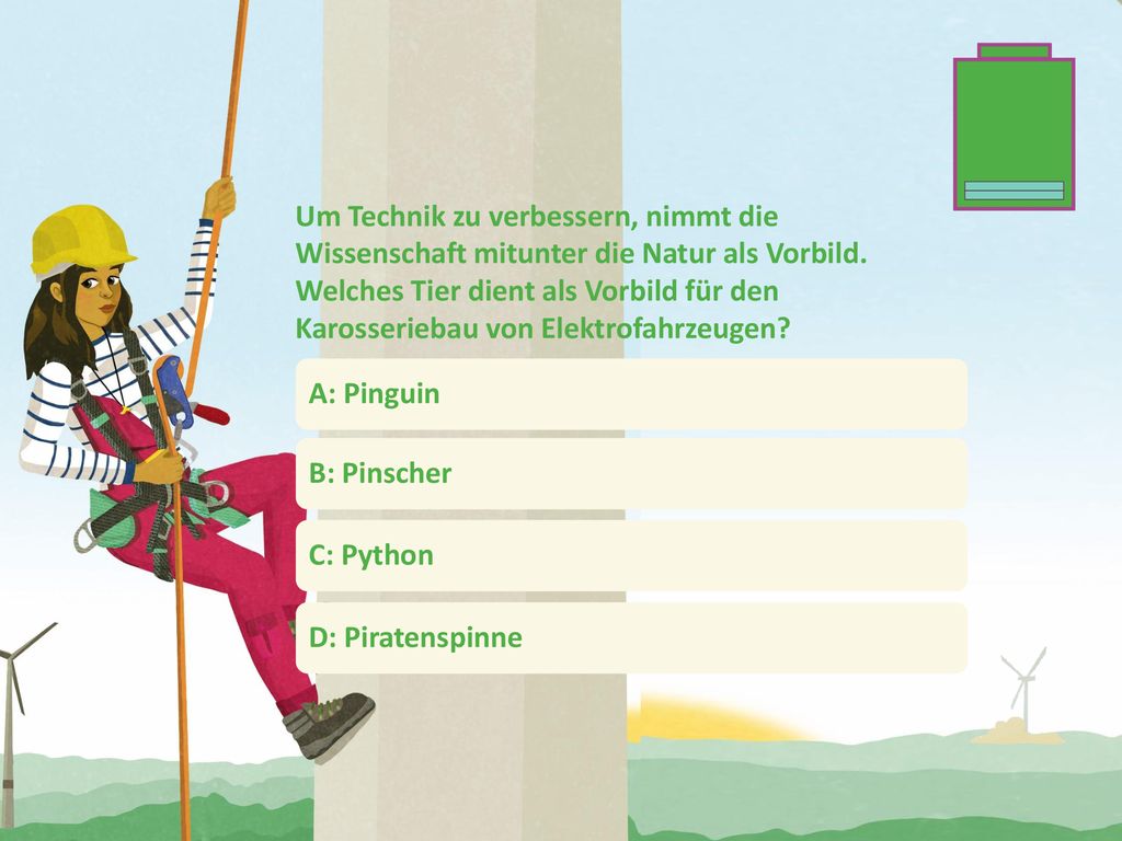 Um Technik zu verbessern, nimmt die Wissenschaft mitunter die Natur als Vorbild. Welches Tier dient als Vorbild für den Karosseriebau von Elektrofahrzeugen